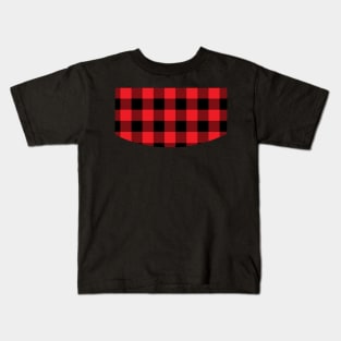 Red Tartan - Classic Colorful Graphic Stripes Kids T-Shirt